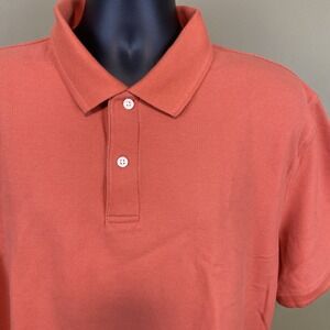 L.L Bean Men's 2XLT Orange Premium Double L Cotton Solid Polo Shirt NWOT